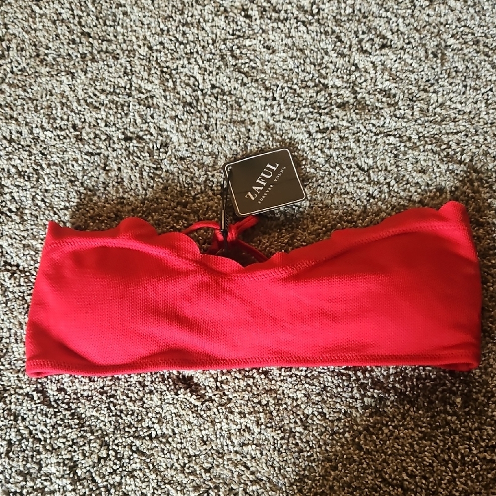 Zaful Vibrant Red Bandeau Top
